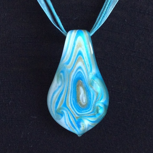 Unique Hand Blown Art Glass Pendant - Picture 1 of 8